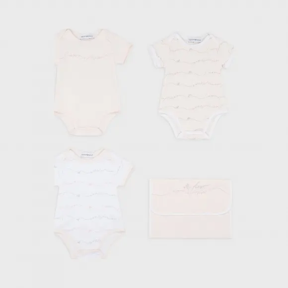 安普里奥·阿玛尼/Emporio Armani 婴儿连体衣三件套和防尘袋礼品套装 46659825sa