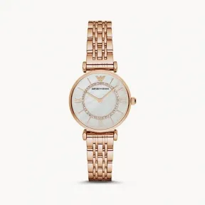 安普里奥·阿玛尼/Emporio Armani Classic 石英机芯 不锈钢、红金、钢、PVD镀金 女表 AR1909