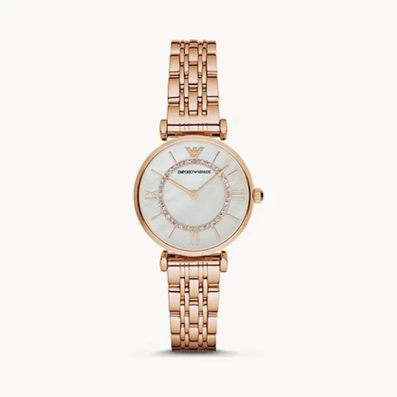 安普里奥·阿玛尼/Emporio Armani Classic 石英机芯 不锈钢、红金、钢、PVD镀金 女表 AR1909