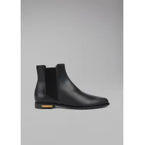 乔治阿玛尼/Giorgio Armani 细褶金属嵌片小牛皮披头士靴  11559709nr