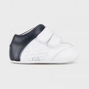 安普里奥·阿玛尼/Emporio Armani 徽标款双色皮革婴儿鞋 11662419hh