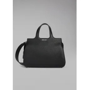 乔治阿玛尼/Giorgio Armani 可脱卸肩带设计粒面皮革手提包 45416458bb