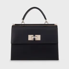 乔治阿玛尼/Giorgio Armani 有机玻璃细节旋扣光面皮革手提包 45416469dg