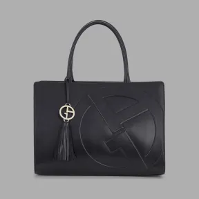 乔治阿玛尼/Giorgio Armani 立体 GA 徽标款皮革托特包 55017612hg