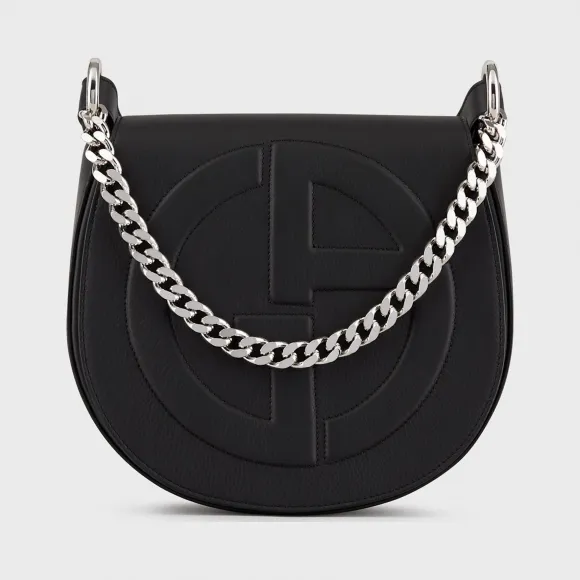 乔治阿玛尼/Giorgio Armani 立体 GA 徽标款皮革圆形斜挎包 45473800ur