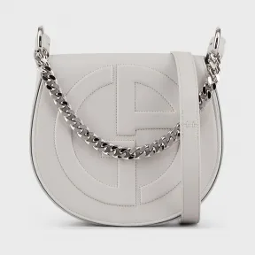 乔治阿玛尼/Giorgio Armani 立体 GA 徽标款皮革圆形斜挎包 45475078xf