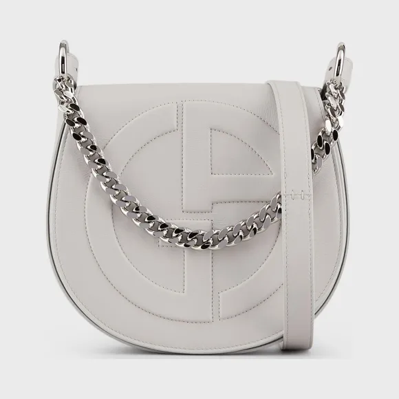 乔治阿玛尼/Giorgio Armani 立体 GA 徽标款皮革圆形斜挎包 45475078xf