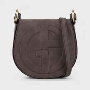 乔治阿玛尼/Giorgio Armani 立体 GA 徽标款皮革圆形斜挎包 45473977fv