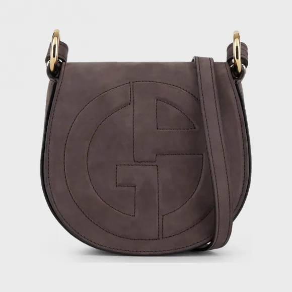 乔治阿玛尼/Giorgio Armani 立体 GA 徽标款皮革圆形斜挎包 45473977fv