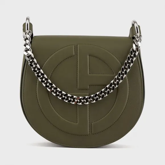 乔治阿玛尼/Giorgio Armani 立体 GA 徽标款皮革圆形斜挎包 45473972ns