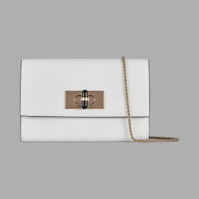 乔治阿玛尼/Giorgio Armani 链带和扭锁皮革迷你手提包 45444494on