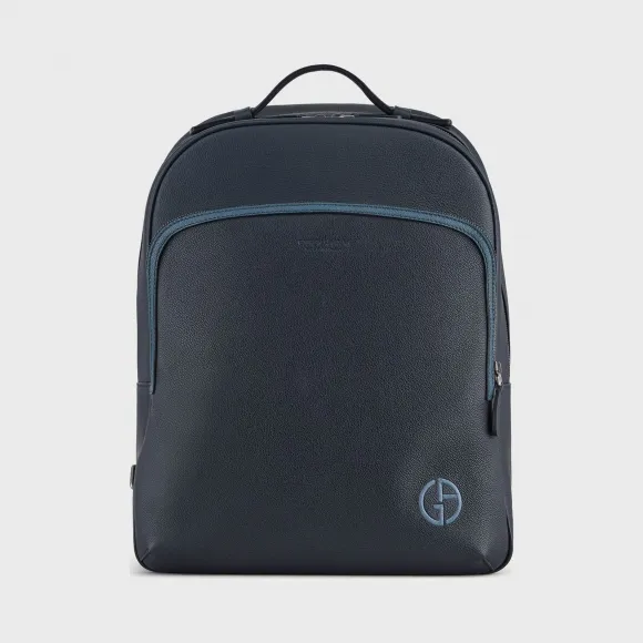 乔治阿玛尼/Giorgio Armani 徽标压纹粒纹小牛皮双肩包 45475036hd