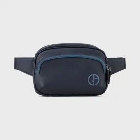 乔治阿玛尼/Giorgio Armani 反差感线条和标识全粒面皮革腰包 45473530nd