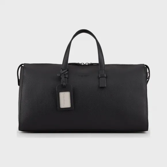 乔治阿玛尼/Giorgio Armani 姓名标牌粒面皮革旅行包 45475918xq