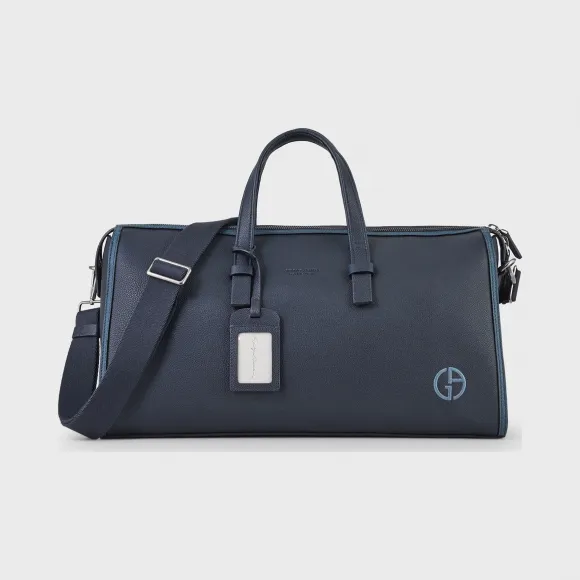 乔治阿玛尼/Giorgio Armani 姓名标牌粒面皮革旅行包 45475919if