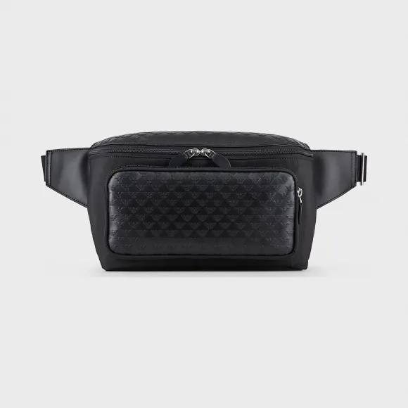 安普里奥·阿玛尼/Emporio Armani 交织字母纹印花皮革收纳袋 45477621lg