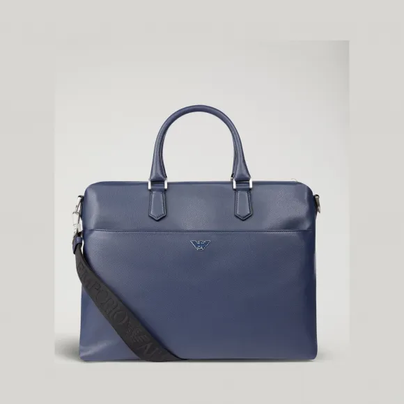 安普里奥·阿玛尼/Emporio Armani 徽标肩带款搓纹皮革旅行包 45427575qs