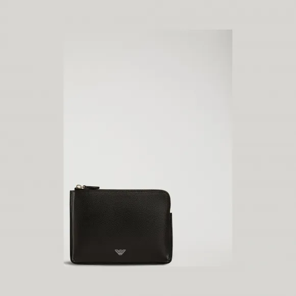 安普里奥·阿玛尼/Emporio Armani 纹理印纹皮革收纳袋 46562417ef