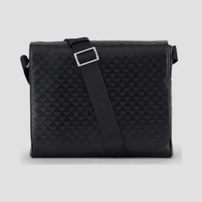 安普里奥·阿玛尼/Emporio Armani 整体徽标皮革邮差包 45388463sq