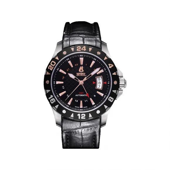 依波路/Ernest Borel 316L精钢 自动机械机芯 手表 GS8300-5529BK