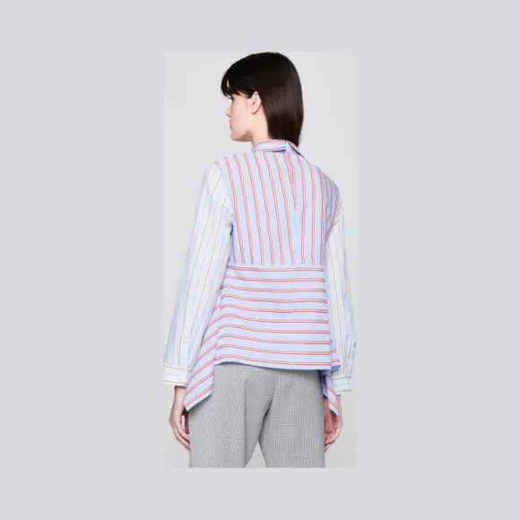 艾斯卡达/Escada 多条纹Volant女式衬衫 5029852_A851