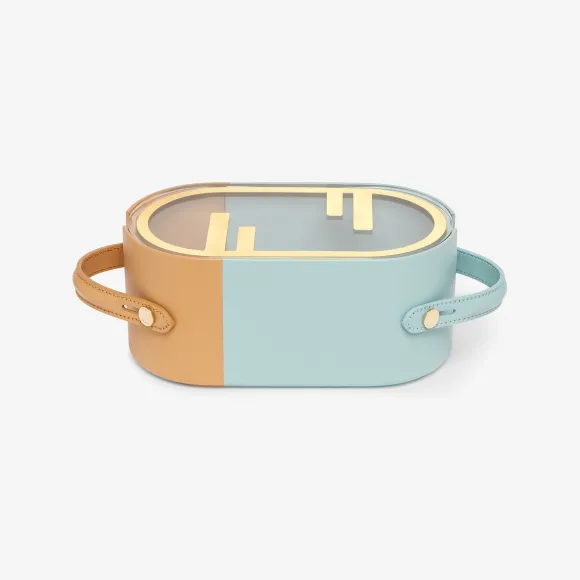 芬迪/Fendi Fendi O‘Lock椭圆形储物盒木质与拼色纳帕皮革储物盒 7AC0015RZF1JLV 8056582503790