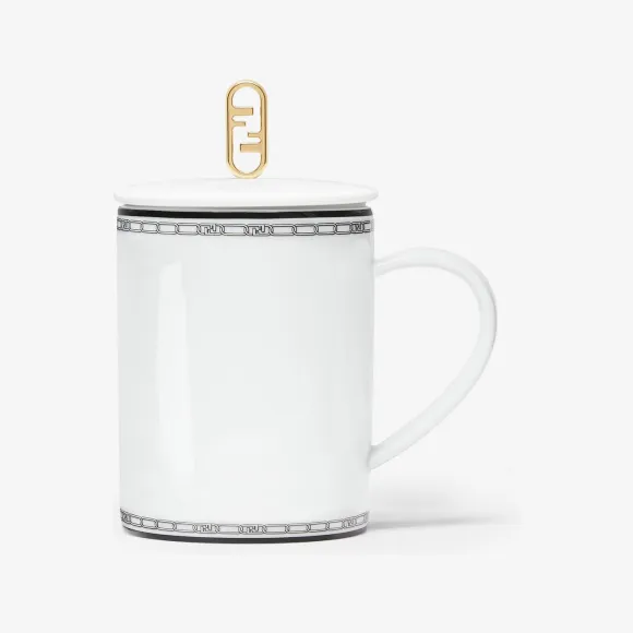 芬迪/Fendi Fendi O’Lock马克杯白色瓷质马克杯 7AC064ALW1F0V3B 8056582383231