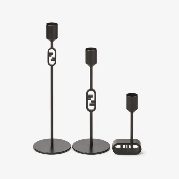 芬迪/Fendi Fendi O’Lock烛台套装黑色金属烛台 7AC087B08F1JLK 8056582453774