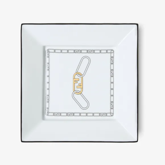 芬迪/Fendi Fendi O’Lock饰物托盘白色瓷质饰物托盘 7AC090AM4MF0V3B 8056582454146