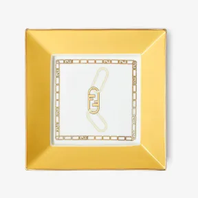 芬迪/Fendi Fendi O’Lock饰物托盘黄色瓷质饰物托盘 7AC090AM4MF1E8K 8056582454153