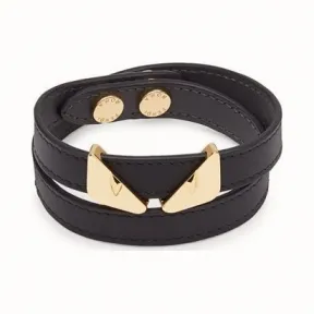 芬迪/Fendi 双圈手环_黑色手镯 7AJ067 O7P F08VB