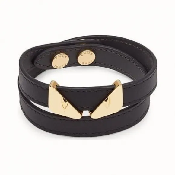 芬迪/Fendi 双圈手环_黑色手镯 7AJ067 O7P F08VB