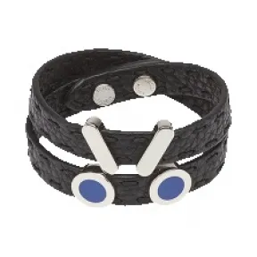 芬迪/Fendi 男士黑色BRACELET皮革手环 7AJ084 SH5 F02E2