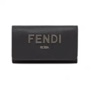 芬迪/Fendi 签名钥匙包 - 黑色皮革袋 7AP011ALA8F1Z35