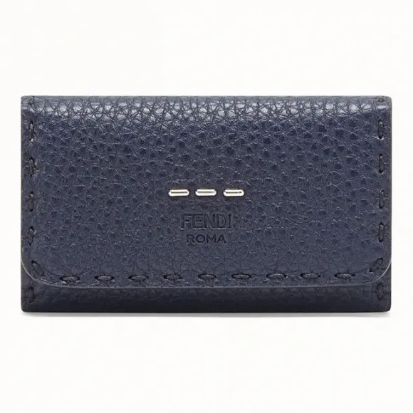 芬迪/Fendi 钥匙圈_蓝色意大利罗马诺皮革手拿包 7AP011 O72 F15YG