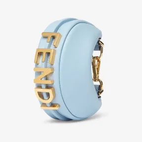 芬迪/Fendi Nano Fendigraphy-浅蓝色皮革手腕包-女士手袋 7AS089A5DYF1HD2 8054321219834