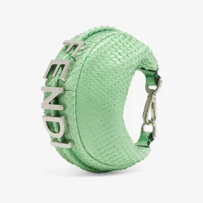 芬迪/Fendi Nano Fendigraphy-绿色蟒蛇皮手腕包-女士迷你配件 7AS089ANS2F1L1Q 8056582964898