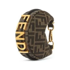 芬迪/Fendi Nano Fendigraphy-棕色布料手腕包-女士手袋 7AS089ANSQF197W 8056582964904