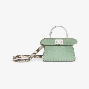 芬迪/Fendi Nano Peekaboo-绿色皮革迷你手袋-女士迷你配件 7AS106AM2XF1JD8 8056582222387