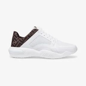 芬迪/Fendi 白色高科技网眼布和皮革低帮鞋 7E1304A9SAF150F