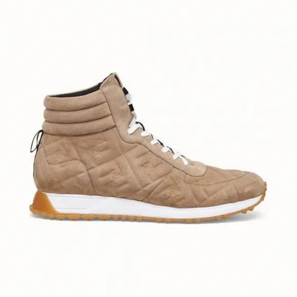 芬迪/Fendi 米色麂皮高帮鞋 7E1336AAWUF0V4E