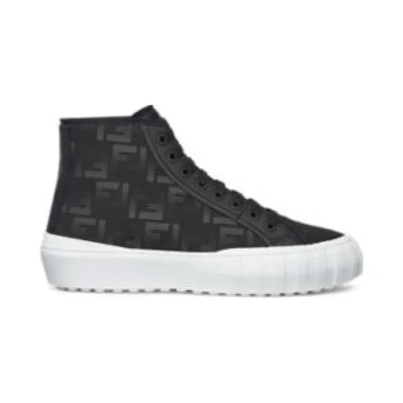 芬迪/Fendi 黑色运动鞋黑色布料高帮鞋-男士鞋履-FENDI芬廸中国官网 7E1424AD76F13RZ-8056867244547