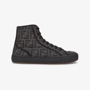 芬迪/Fendi Fendi Domino-黑色帆布高帮鞋-男士运动鞋 7E1570AJXZF13I8 8056582097770