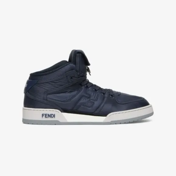 芬迪/Fendi Fendi Match-男士蓝色尼龙高帮鞋-男士运动鞋 7E1572ALIRF0RWQ 8056582269474
