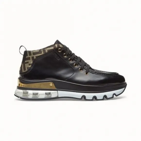 芬迪/Fendi 男士 黑色皮革绑带皮鞋 7L1269A8PIF183I