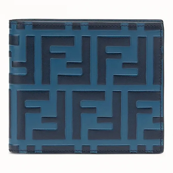 芬迪/Fendi 钱包_蓝色皮质双折钱包 7M0169 A42 PF147S