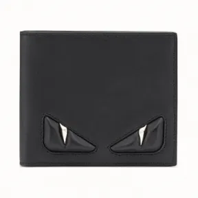 芬迪/Fendi 皮夹_黑色皮革双折镶饰皮夹 7M0169 O76 F0GXN