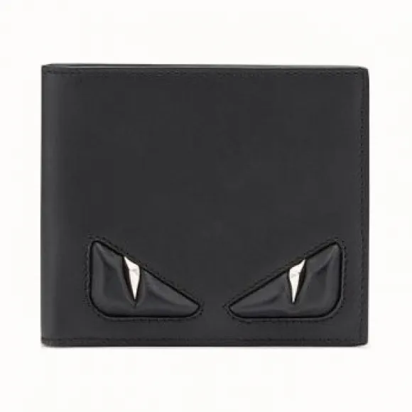 芬迪/Fendi 皮夹_黑色皮革双折镶饰皮夹 7M0169 O76 F0GXN