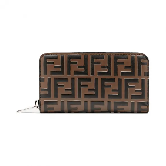 芬迪/Fendi  黑色/啡色 牛皮 男士 钱包 7M0210A42PF0H3C
