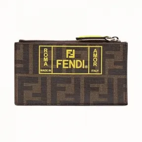 芬迪/Fendi 零钱包_棕色布料零钱包 7M0227 A7S BF17HW